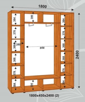 Шкаф купе 1800х450х2400мм (2)
